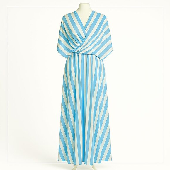NWT Fifth Love Multi Way Wear Dress small fits oversized wrap style blue / white - Picture 1 of 4